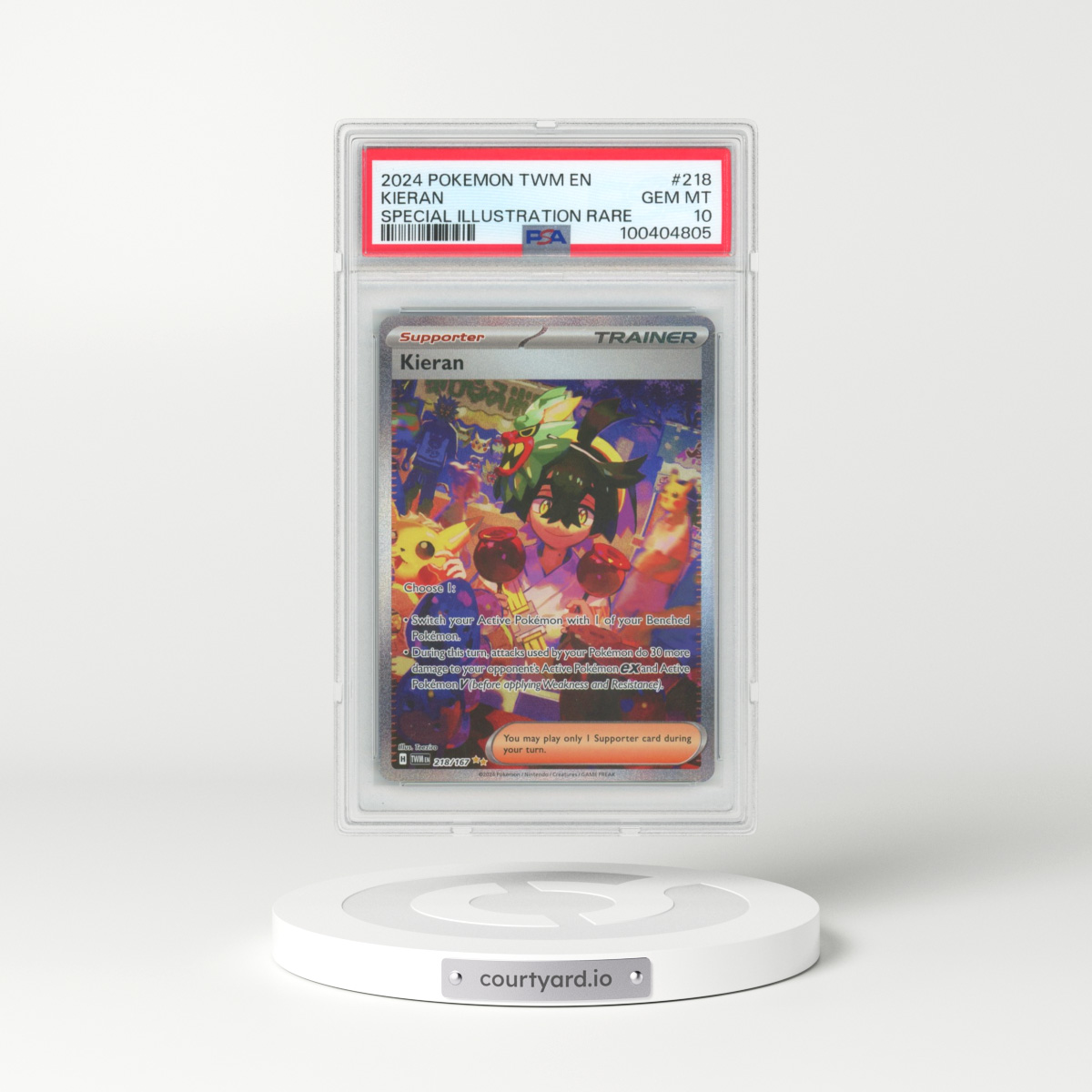 2024 Pokémon Twm EN-Twilight Masquerade #218 Kieran - Special Illustration Rare (PSA 10 GEM MINT)
