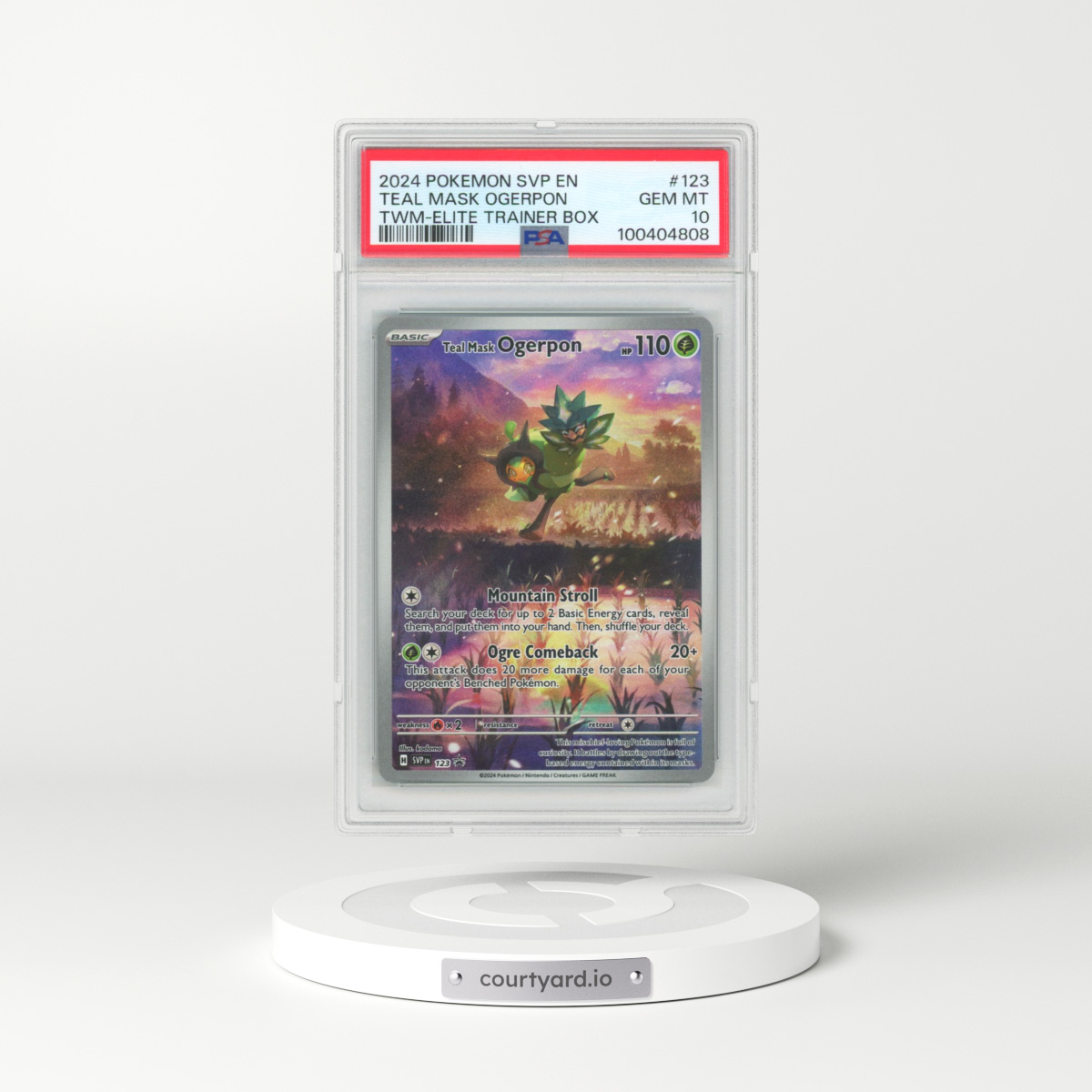 2024 Pokémon Svp EN-SV Black Star Promo #123 Teal Mask Ogerpon - Twilight Masquerade Elite Trainer Box (PSA 10 GEM MINT)