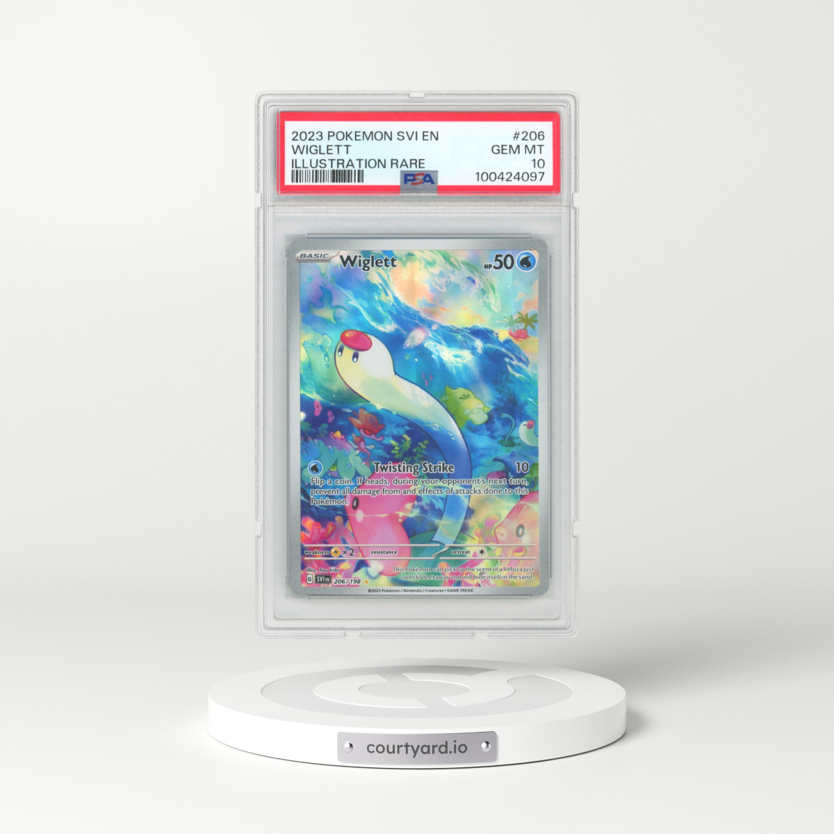 2023 Pokémon Svi EN-Scarlet & Violet #206 Wiglett - Illustration Rare (PSA 10 GEM MINT)