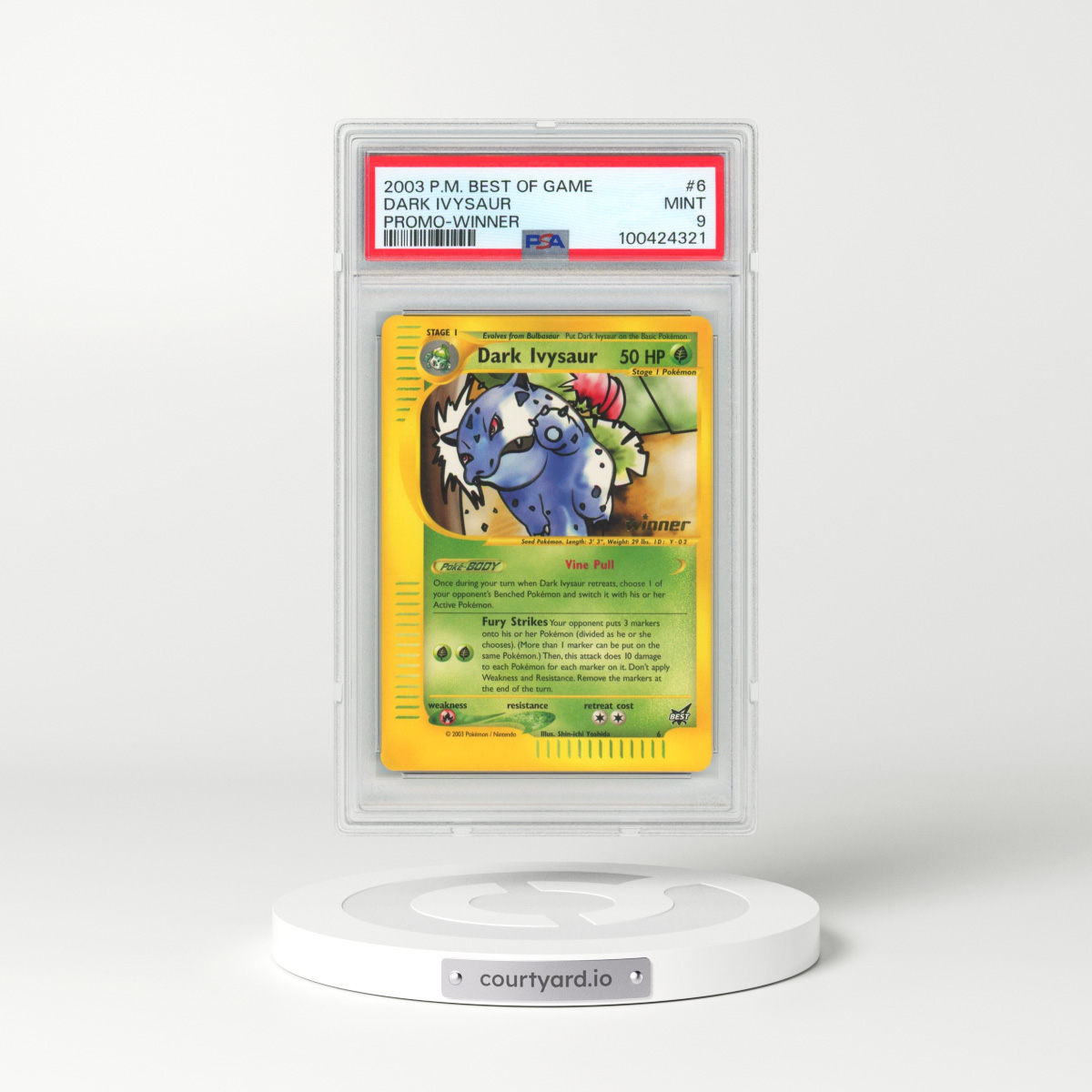 2003 Pokémon Best of Game Promo #6 Dark Ivysaur - Winner (PSA 9 MINT)