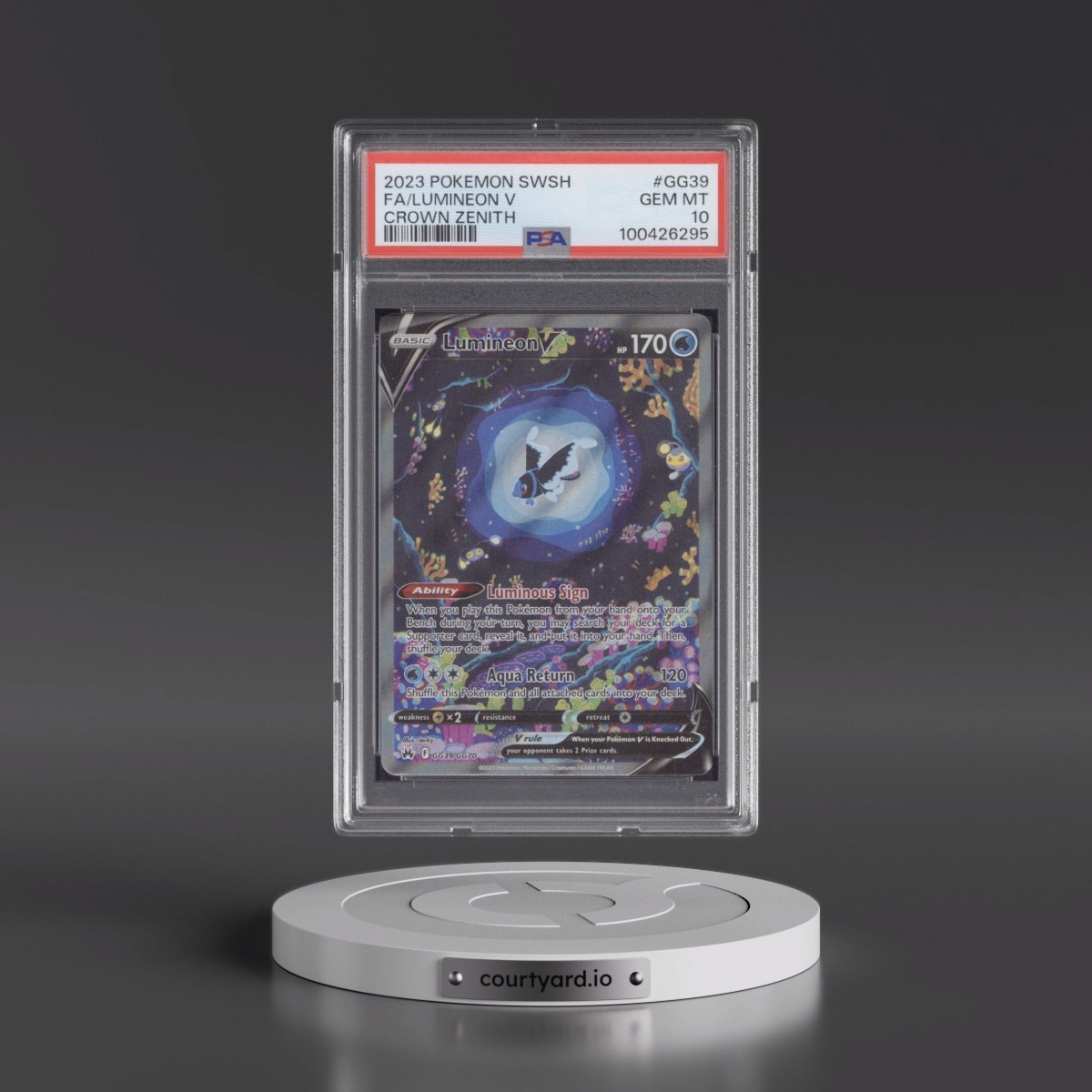 2023 Pokémon Sword and Shield Crown Zenith #GG39 Lumineon V - Holo Full Art (PSA 10 GEM MINT)
