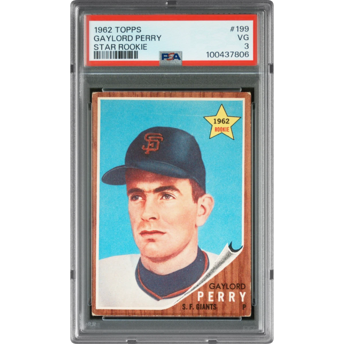1962 Topps #199 Gaylord Perry - Star Rookie (PSA 3 VG)