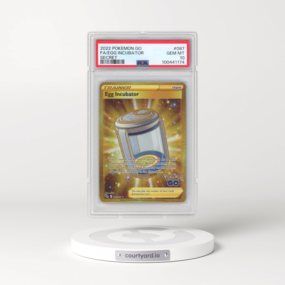 2022 Pokémon Go #087 Egg Incubator - Full Art Secret (PSA 10 GEM MINT)