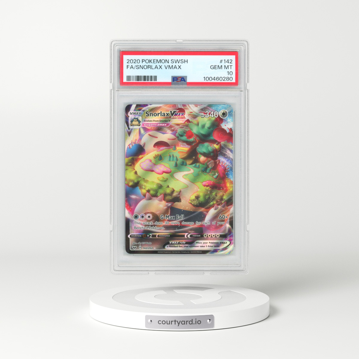 2020 Pokémon Sword & Shield #142 Snorlax Vmax - Full Art (PSA 10 GEM MINT)