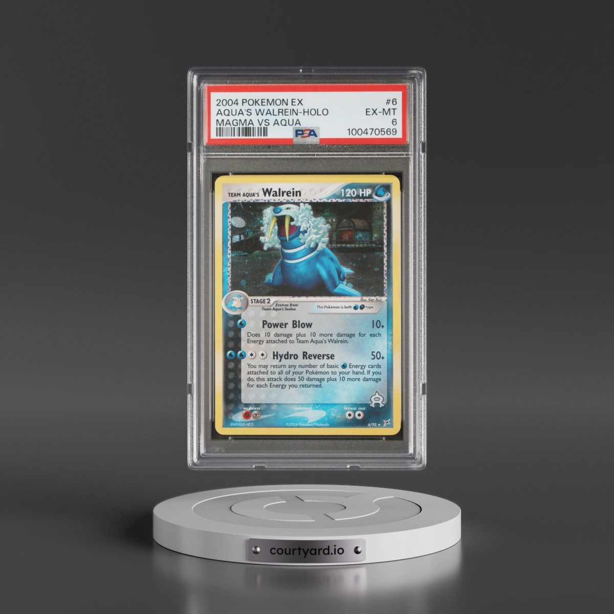 2004 Pokémon EX Team Magma VS Team Aqua #6 Team Aqua's Walrein - Holo (PSA 6 EX-MT)
