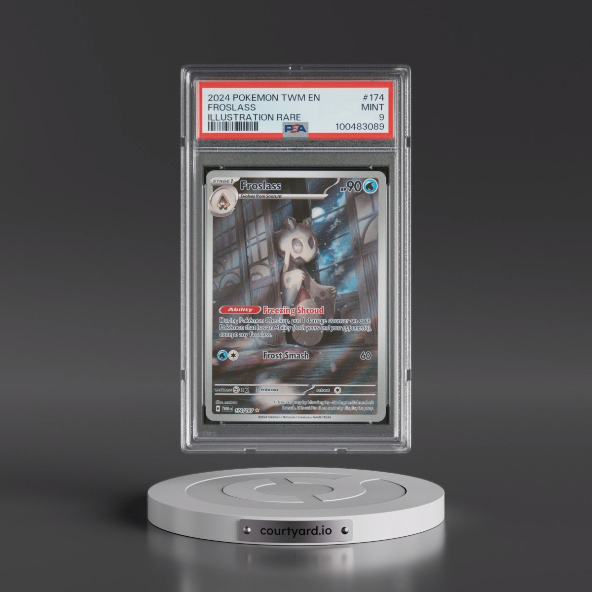 2024 Pokémon Twm EN-Twilight Masquerade #174 Froslass - Illustration Rare (PSA 9 MINT)