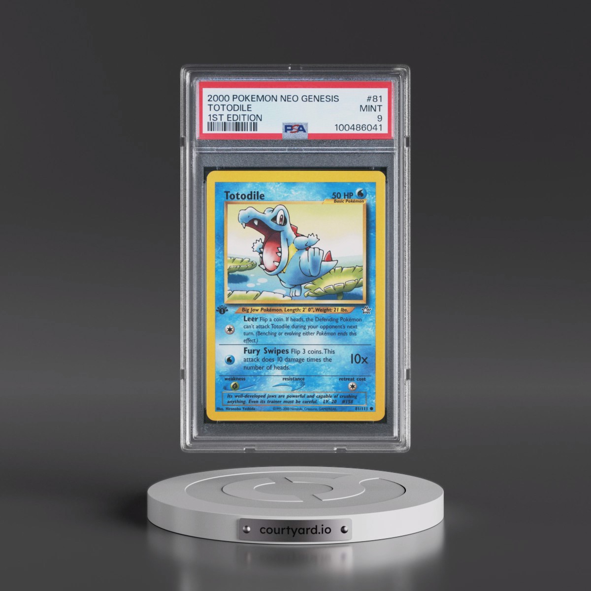 2000 Pokémon Neo Genesis #81 Totodile - 1st Edition (PSA 9 MINT)