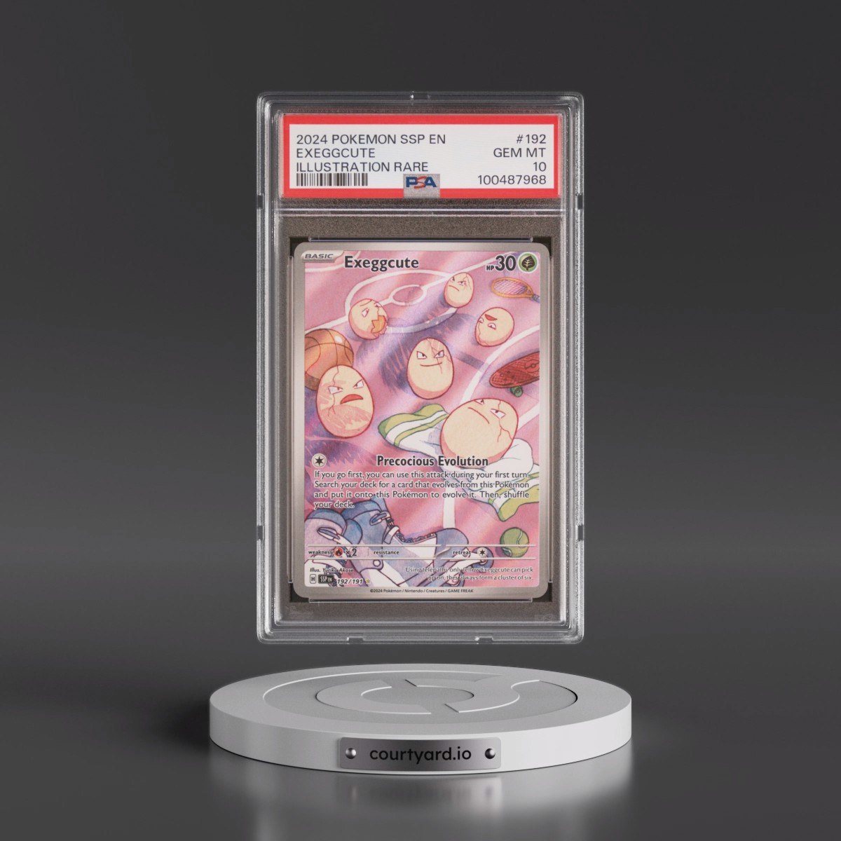 2024 Pokémon Ssp EN-Surging Sparks #192 Exeggcute - Illustration Rare (PSA 10 GEM MINT)