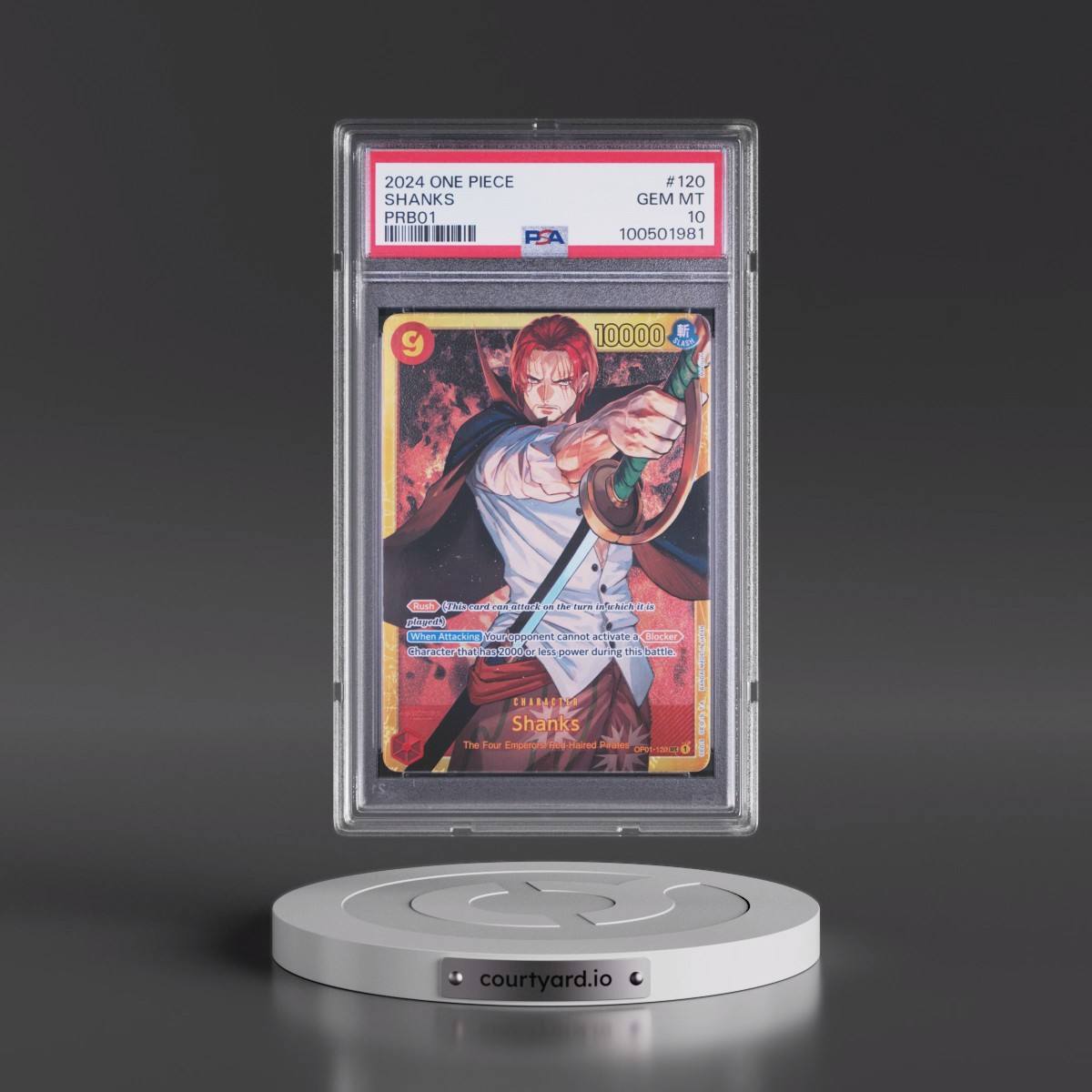 2024 One Piece PRB01-Premium Booster -One Piece Card the Best #120 Shanks (PSA 10 GEM MINT)