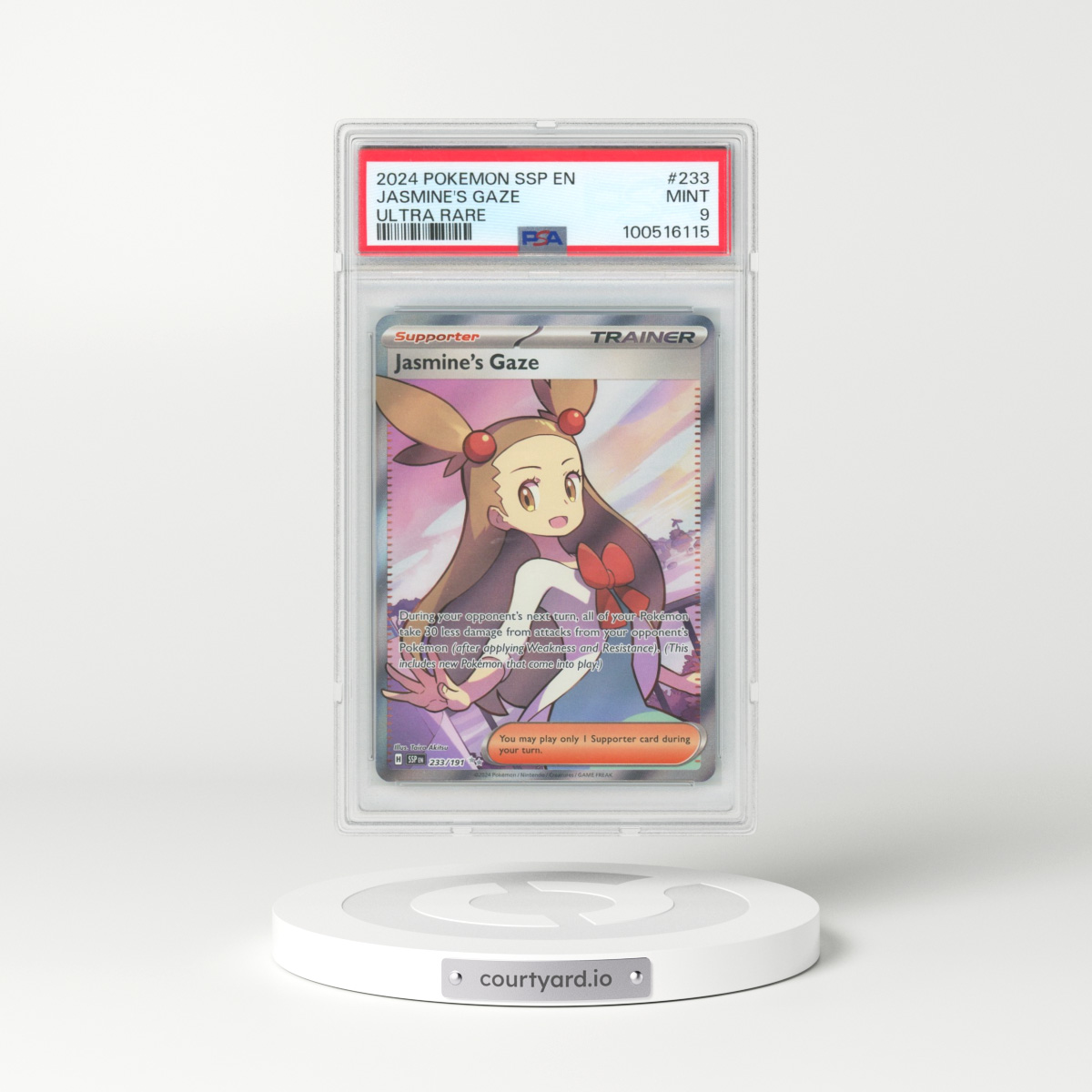 2024 Pokémon Ssp EN-Surging Sparks #233 Jasmine's Gaze - Ultra Rare (PSA 9 MINT)