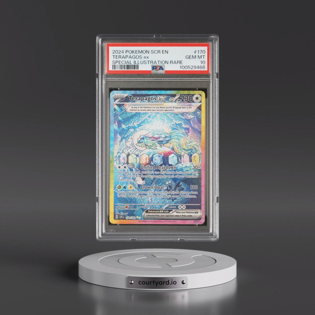 2024 Pokémon Scr EN-Stellar Crown #170 Terapagos EX - Holo Special Illustration Rare (PSA 10 GEM MINT)