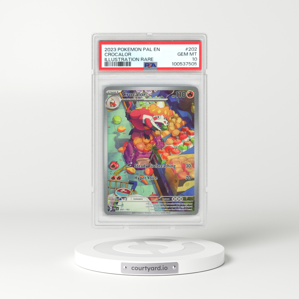 2023 Pokémon Pal EN-Paldea Evolved #202 Crocalor - Illustration Rare (PSA 10 GEM MINT)