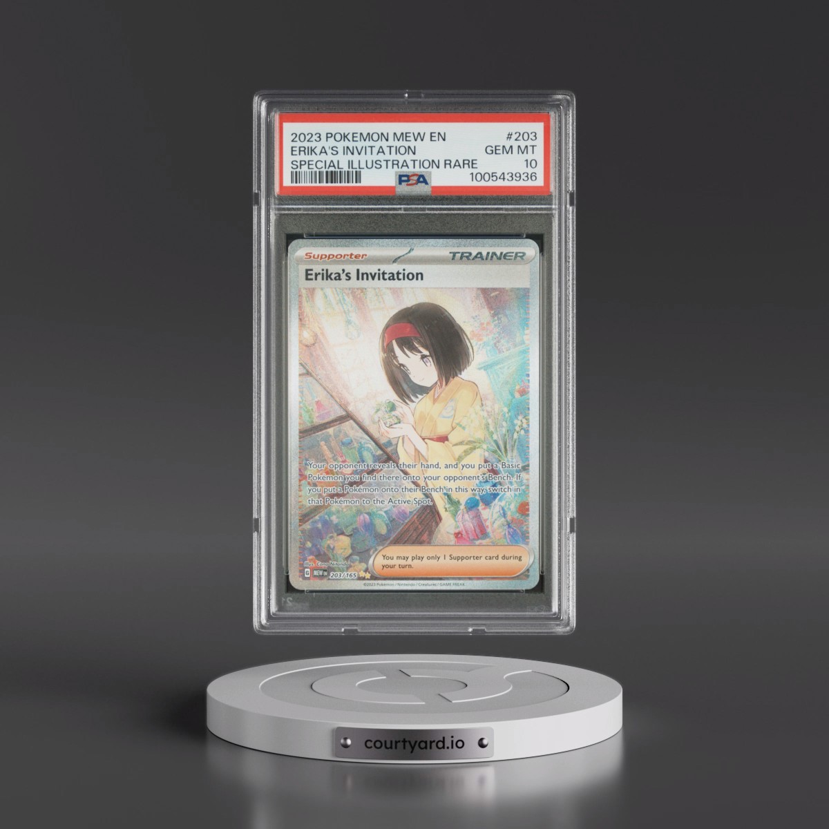 2023 Pokémon Mew EN-151 #203 Erika's Invitation - Special Illustration Rare (PSA 10 GEM MINT)