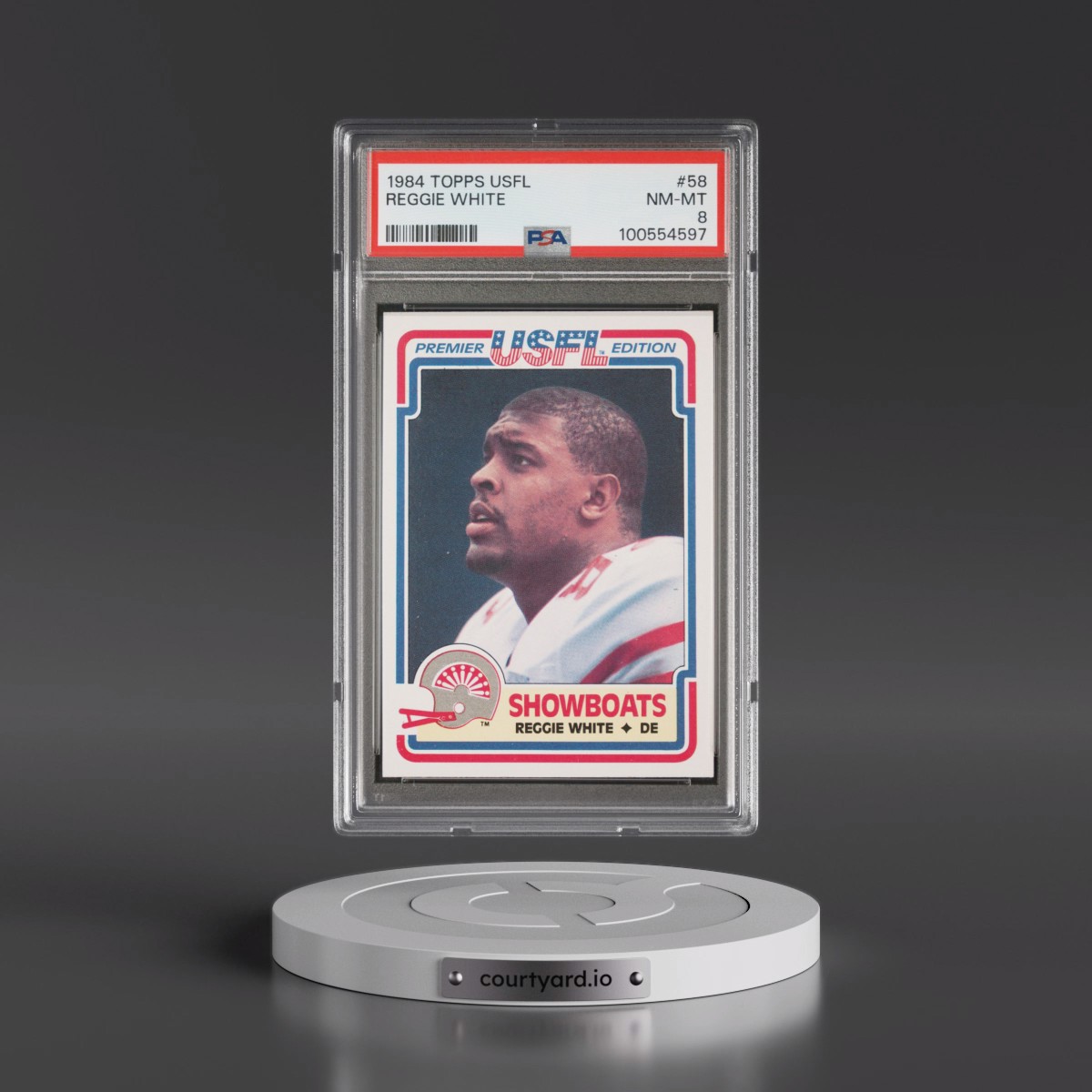 1984 Topps USFL #58 Reggie White (PSA 8 NM-MT)