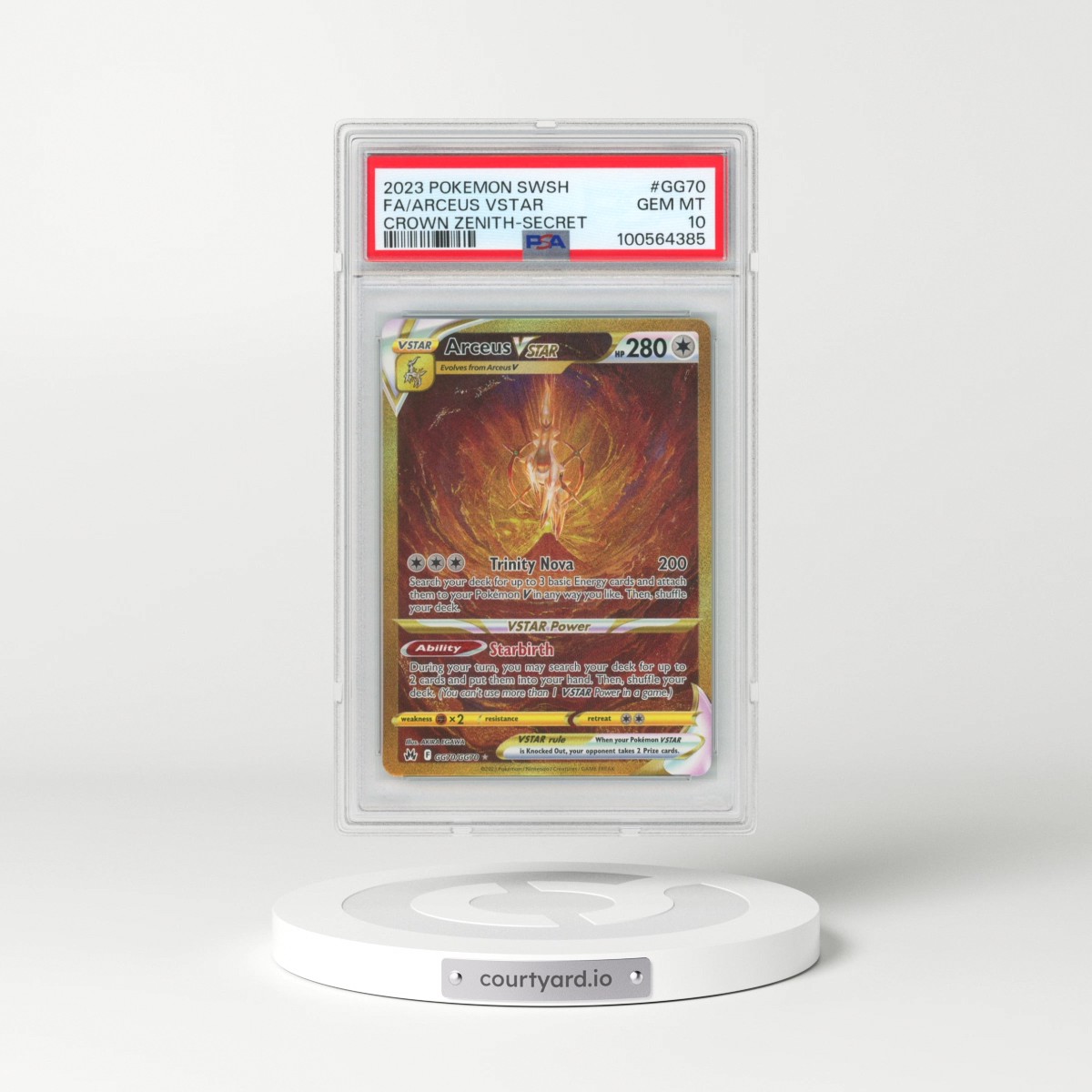 2023 Pokémon Sword and Shield Crown Zenith #GG70 Arceus Vstar - Full Art Secret (PSA 10 GEM MINT)