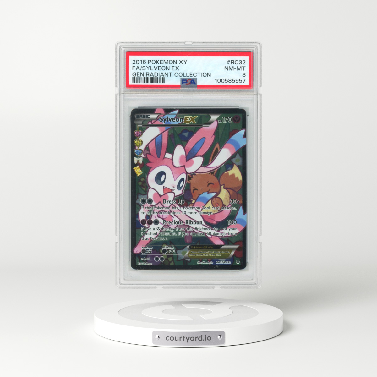 2016 Pokémon XY Generations Radiant Collection #RC32 Sylveon EX - Holo Full Art (PSA 8 NM-MT)