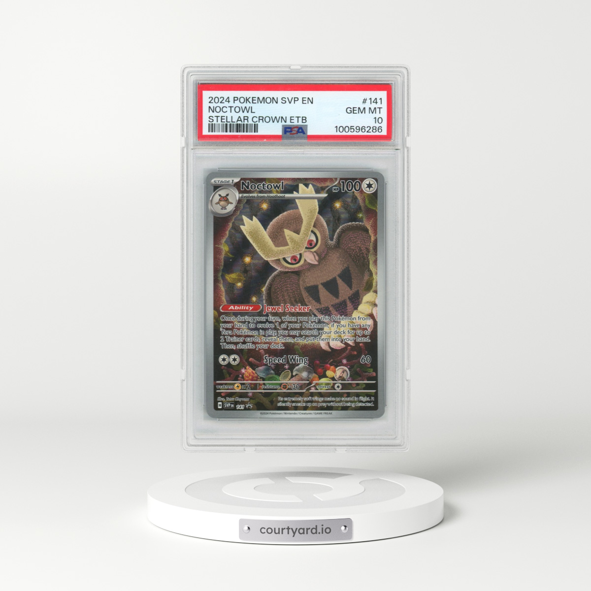 2024 Pokémon Svp EN-SV Black Star Promo #141 Noctowl - Stellar Crown Elite Trainer Box (PSA 10 GEM MINT)