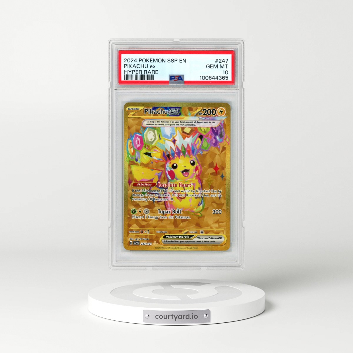 2024 Pokémon Ssp EN-Surging Sparks #247 Pikachu EX - Holo Hyper Rare (PSA 10 GEM MINT)