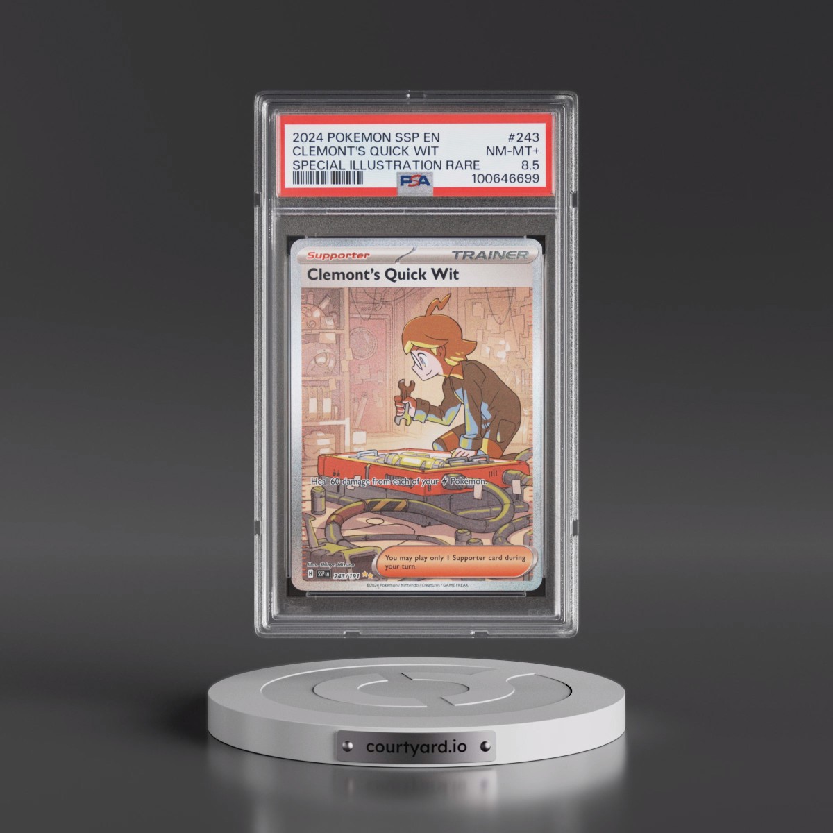 2024 Pokémon Ssp EN-Surging Sparks #243 Clemont's Quick Wit - Special Illustration Rare (PSA 8.5 NM-MT+)