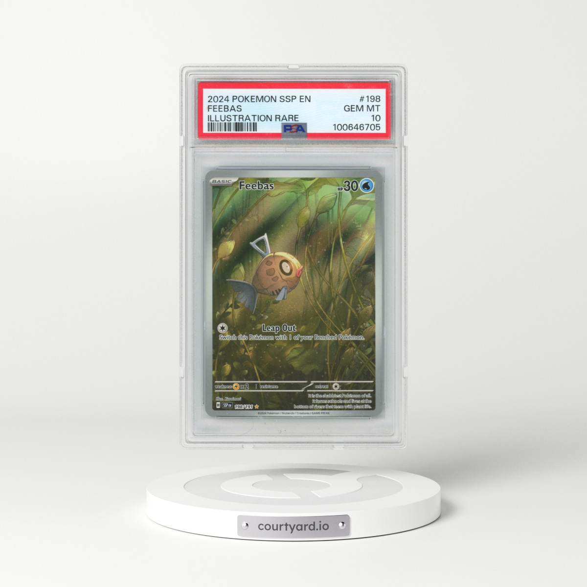 2024 Pokémon Ssp EN-Surging Sparks #198 Feebas - Illustration Rare (PSA 10 GEM MINT)