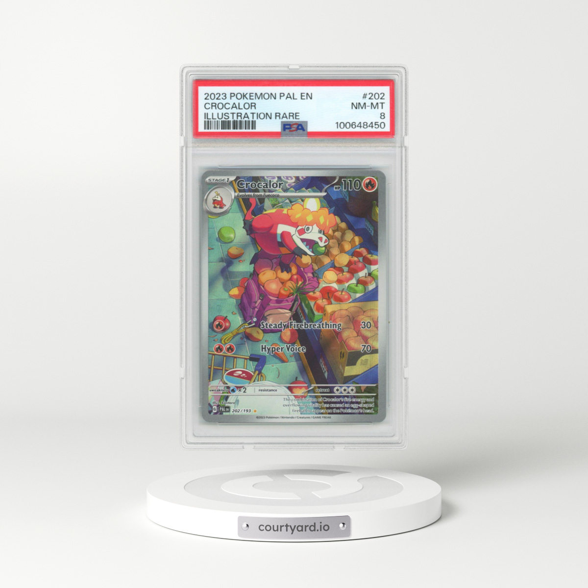 2023 Pokémon Pal EN-Paldea Evolved #202 Crocalor - Illustration Rare (PSA 8 NM-MT)