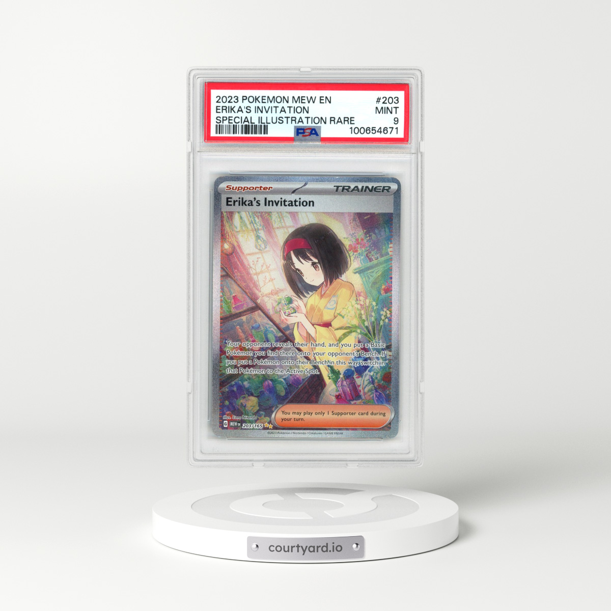 2023 Pokémon Mew EN-151 #203 Erika's Invitation - Special Illustration Rare (PSA 9 MINT)