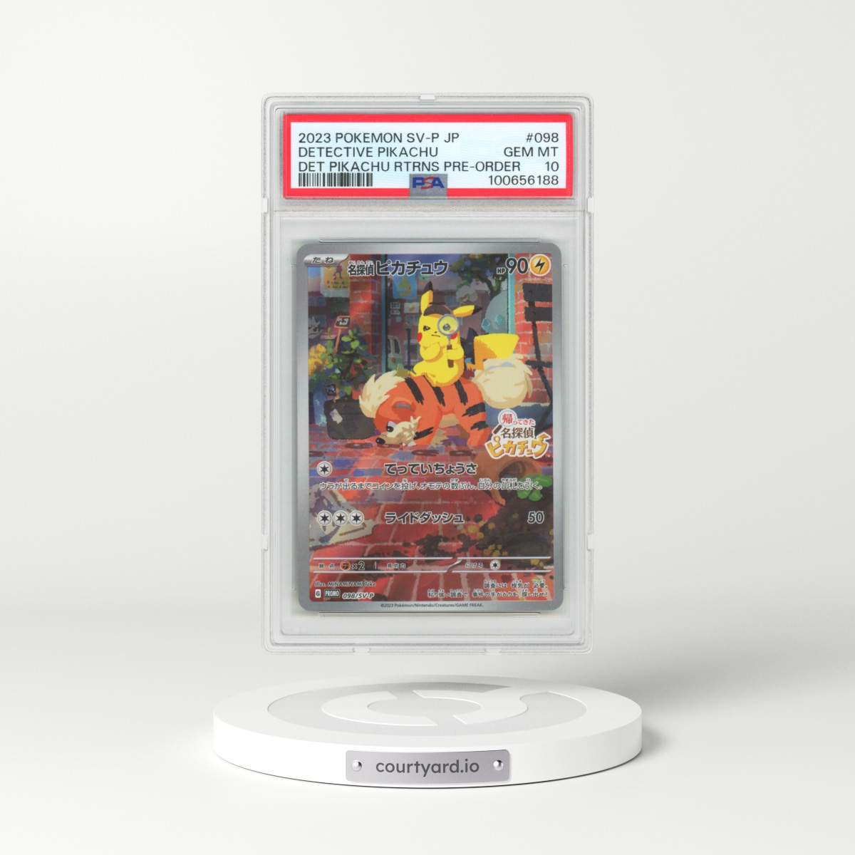 2023 Pokémon SV-P Promo #098 Detective Pikachu - Detective Pikachu Returns Pre-Order (PSA 10 GEM MINT)