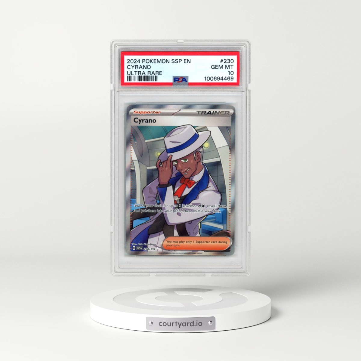 2024 Pokémon Ssp EN-Surging Sparks #230 Cyrano - Ultra Rare (PSA 10 GEM MINT)