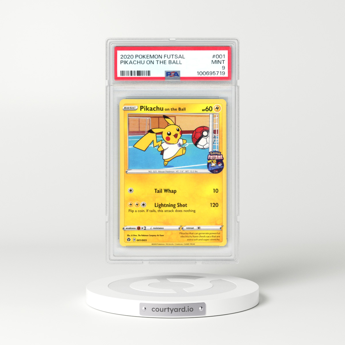 2020 Pokémon Futsal #001 Pikachu on the Ball (PSA 9 MINT)