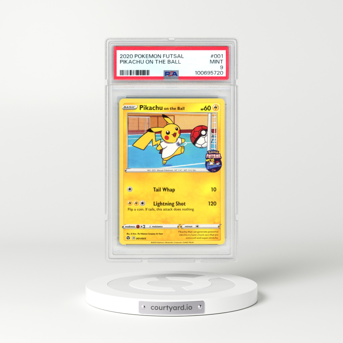 2020 Pokémon Futsal #001 Pikachu on the Ball (PSA 9 MINT)