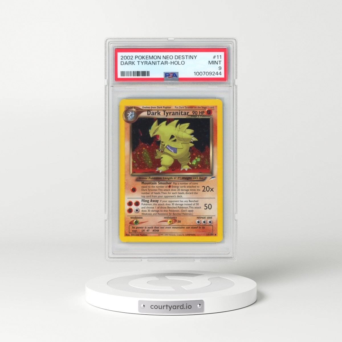 2002 Pokémon Neo Destiny #11 Dark Tyranitar - Holo (PSA 9 MINT)