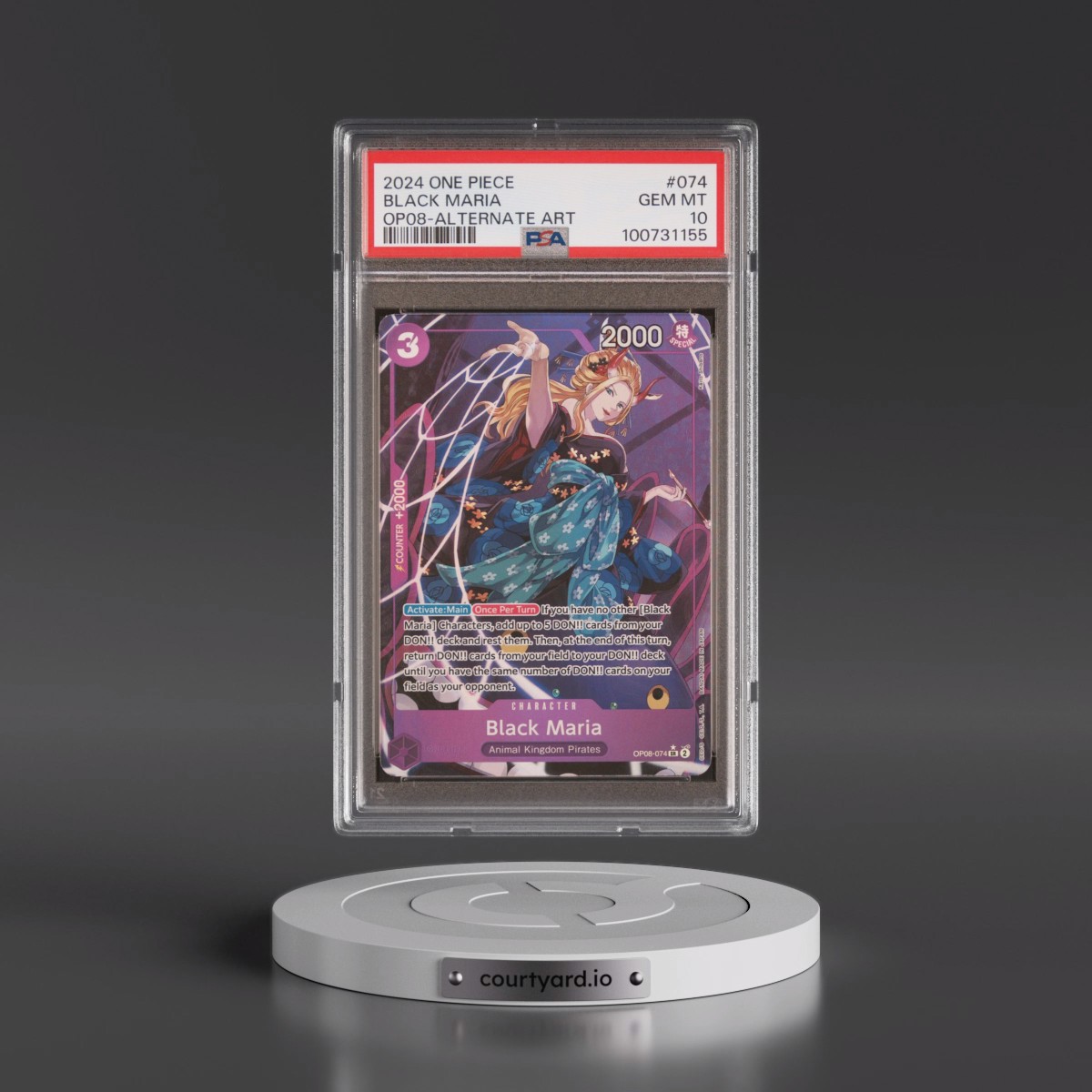 2024 One Piece OP08-Two Legends #074 Black Maria - Alternate Art (PSA 10 GEM MINT)