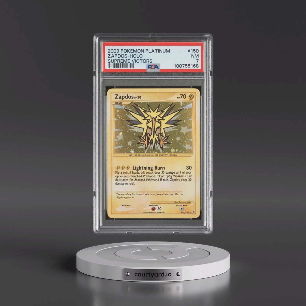 2009 Pokémon Platinum Supreme Victors #150 Zapdos - Holo (PSA 7 NM)