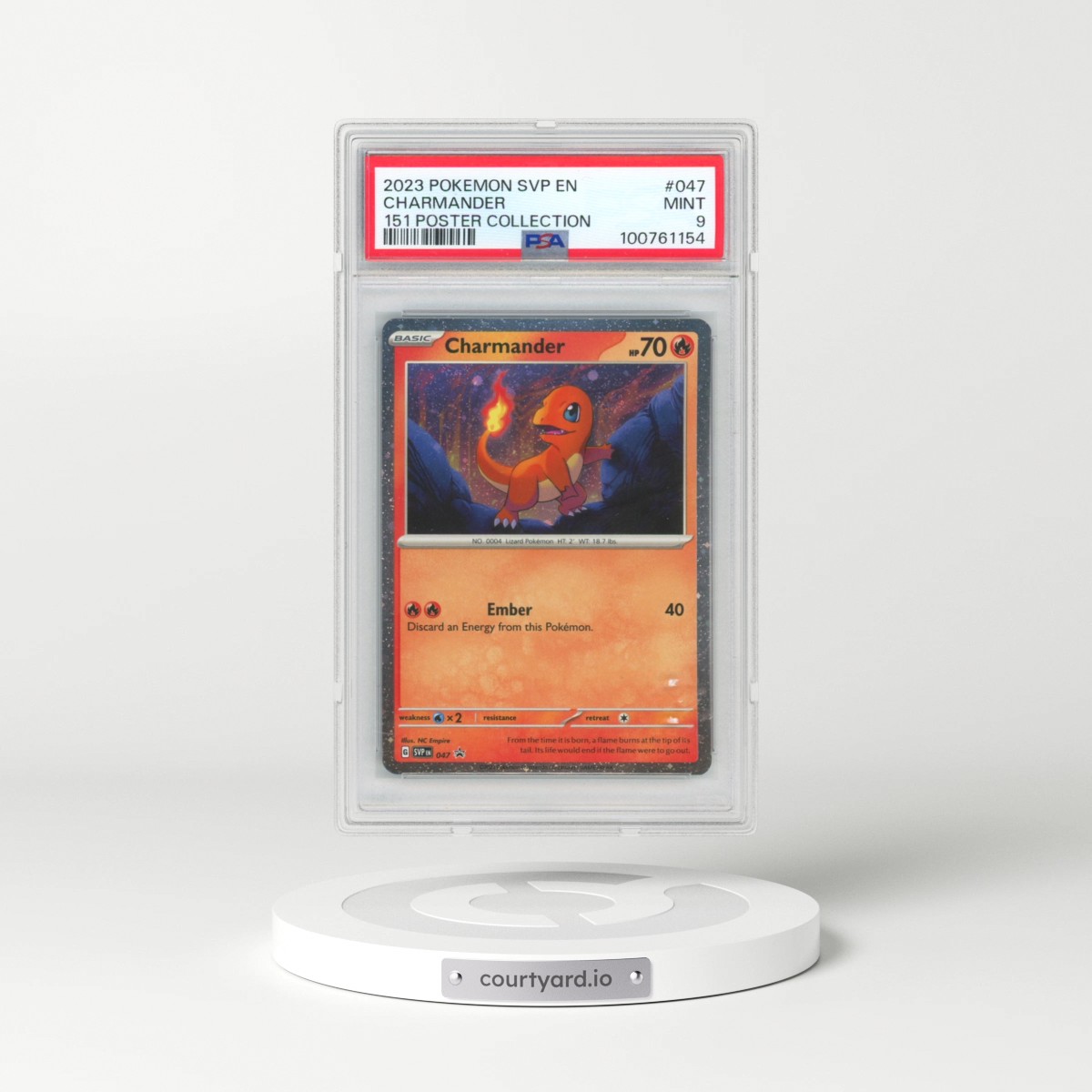 2023 Pokémon Svp EN-SV Black Star Promo #047 Charmander - 151 Poster Collection (PSA 9 MINT)