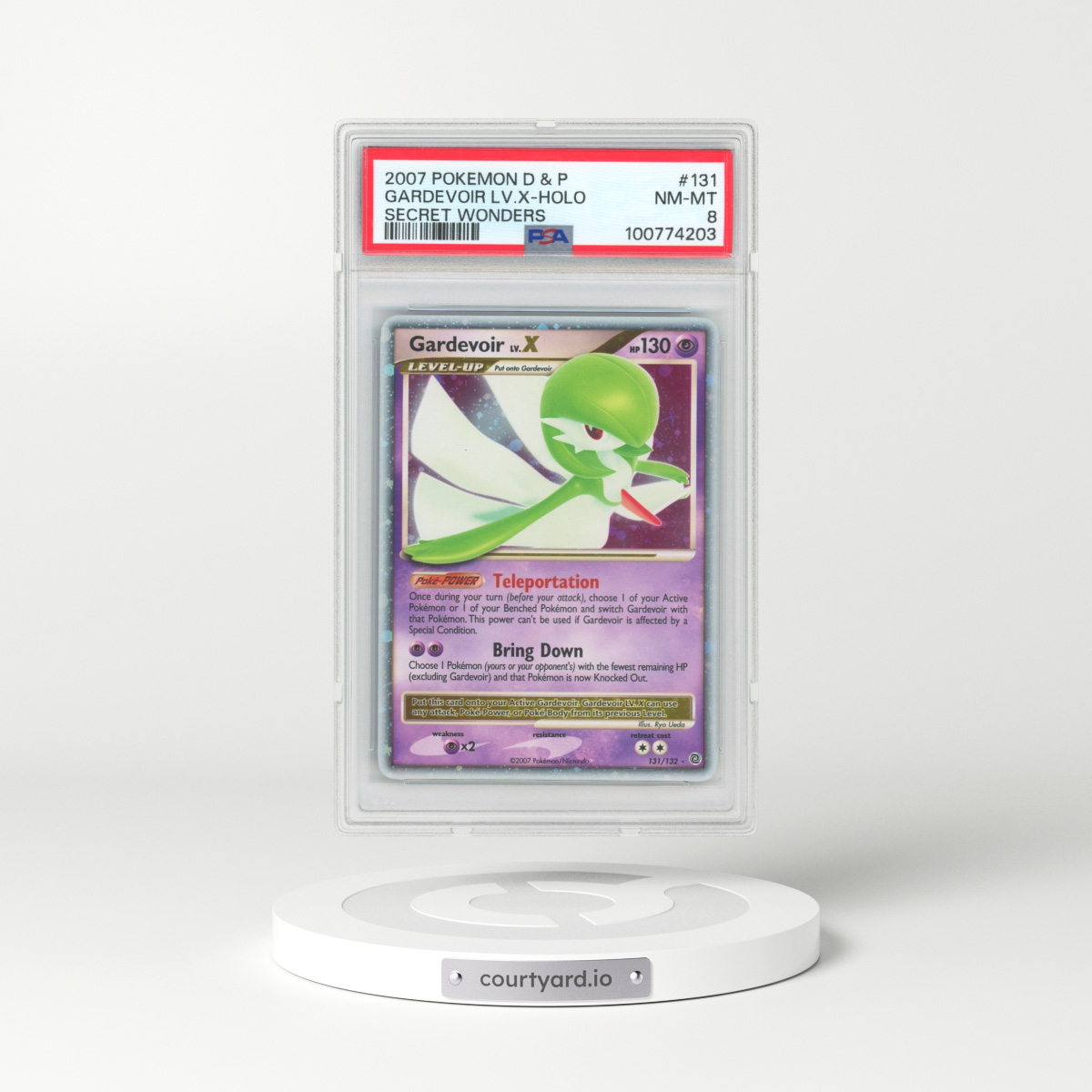 2007 Pokémon Diamond & Pearl Secret Wonders #131 Gardevoir LV.X - Holo (PSA 8 NM-MT)