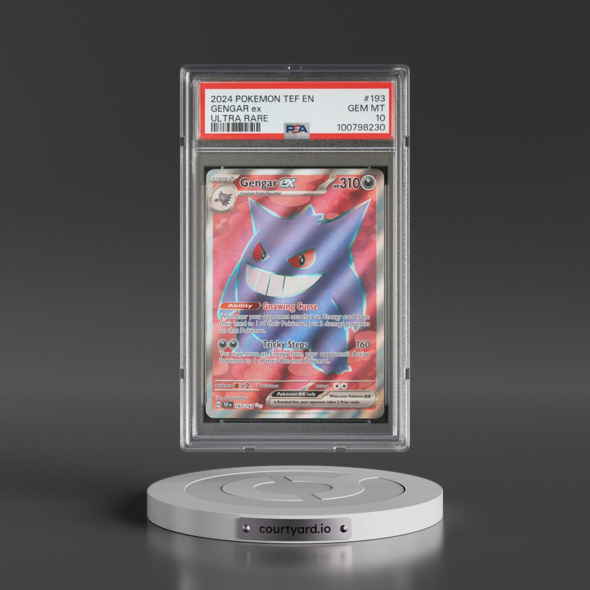 2024 Pokémon Tef EN-Temporal Forces #193 Gengar EX - Holo Ultra Rare (PSA 10 GEM MINT)