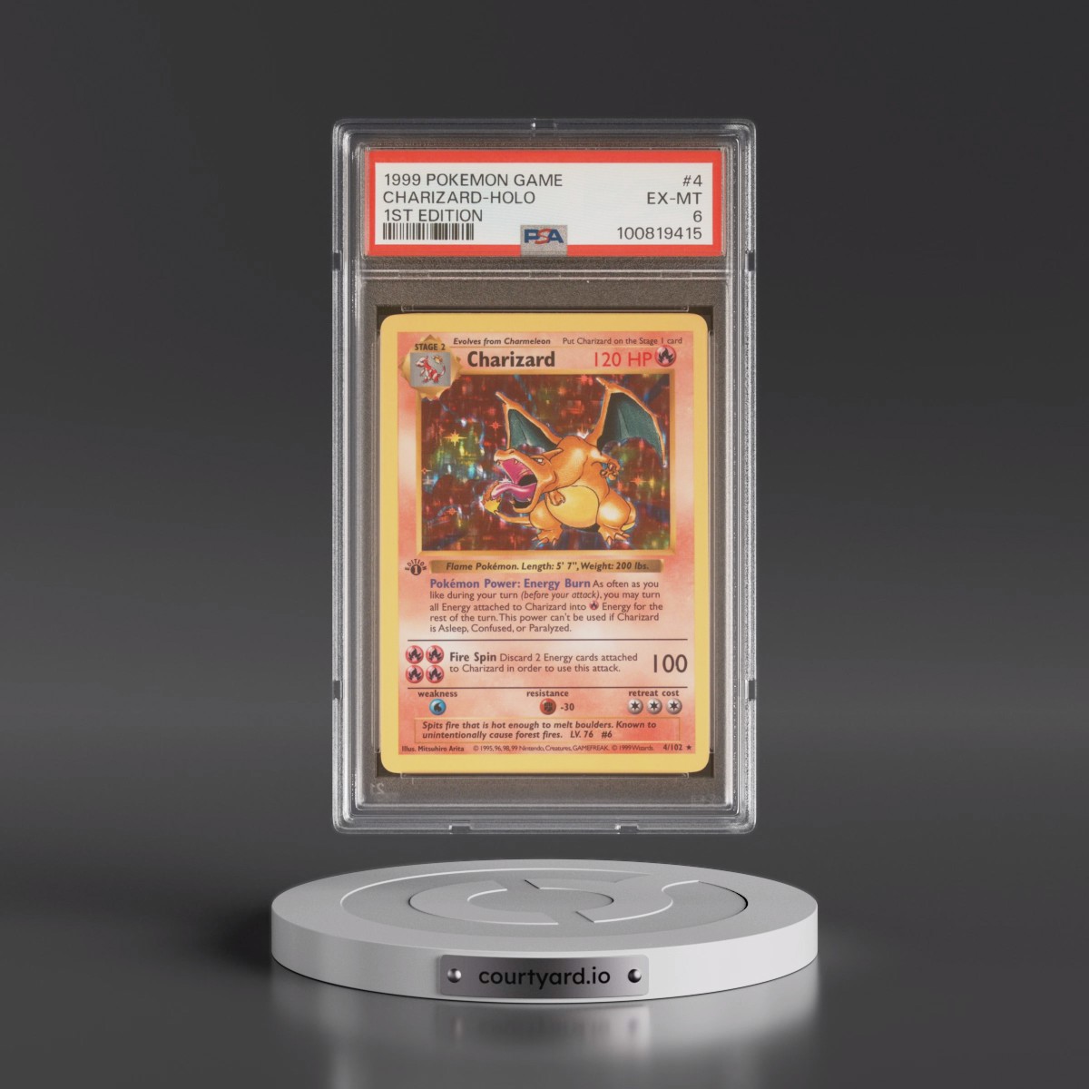 1999 Pokémon Game #4 Charizard - 1st Edition Holo (PSA 6 EX-MT)
