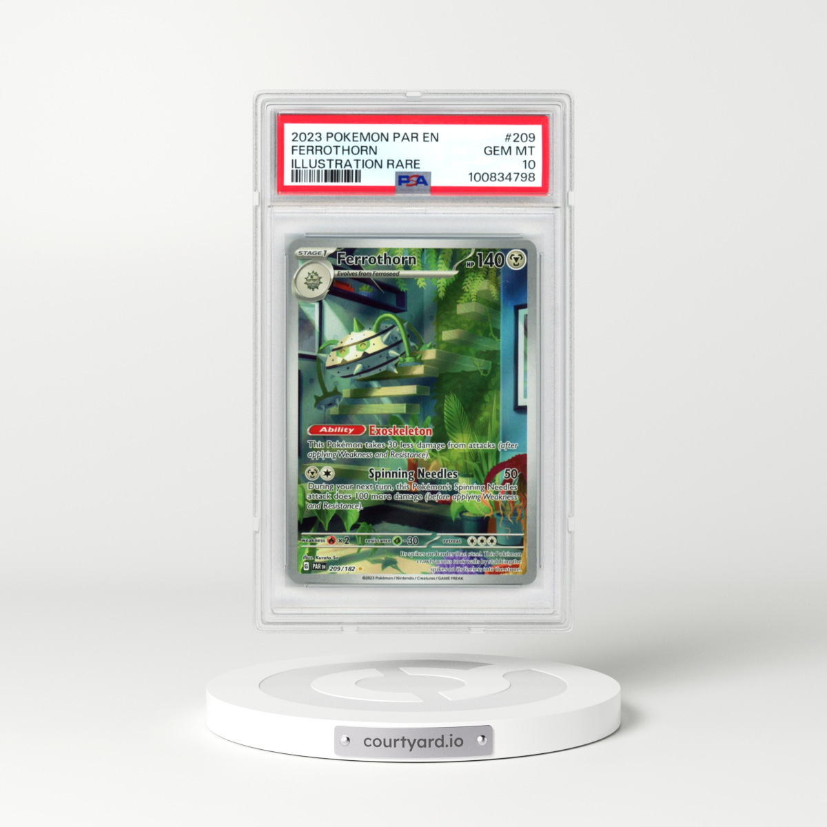 2023 Pokémon Par EN-Paradox Rift #209 Ferrothorn - Illustration Rare (PSA 10 GEM MINT)