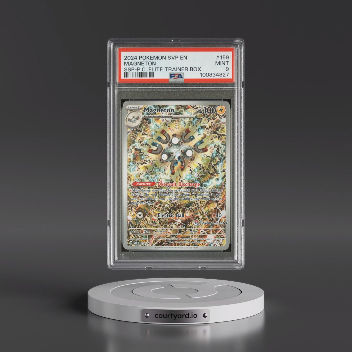 2024 Pokémon Svp EN-SV Black Star Promo #159 Magneton - Surging Sparks Pokemon Center Elite Trainer Box (PSA 9 MINT)