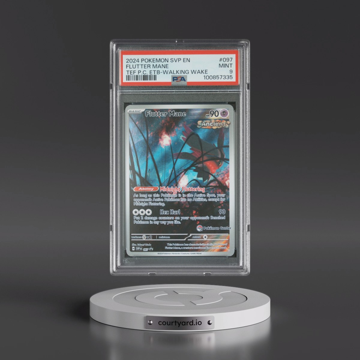 2024 Pokémon Svp EN-SV Black Star Promo #097 Flutter Mane - Temporal Forces Pokemon Center Elite Trainer Box-Walking Wake (PSA 9 MINT)