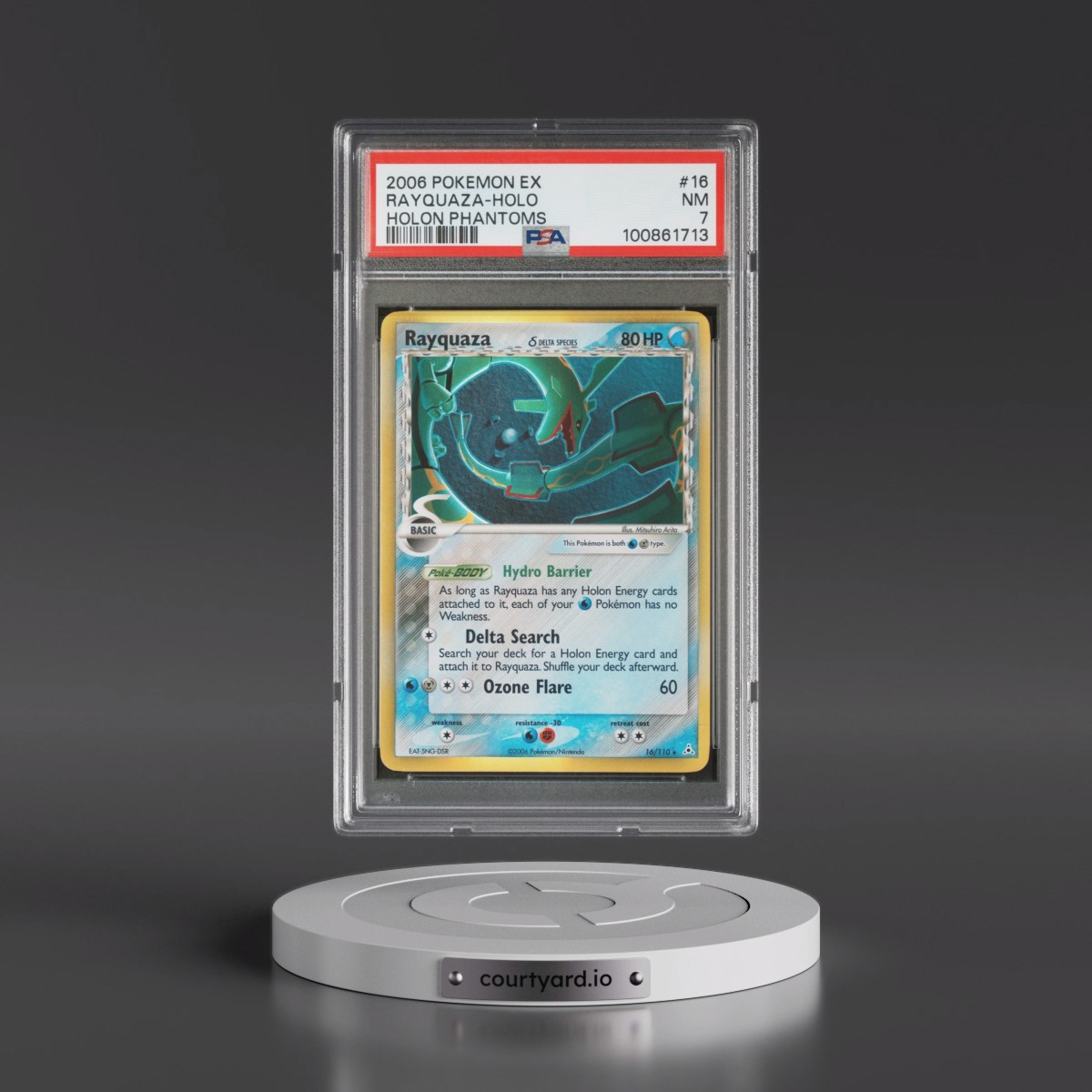 2006 Pokémon EX Holon Phantoms #16 Rayquaza - Holo (PSA 7 NM)