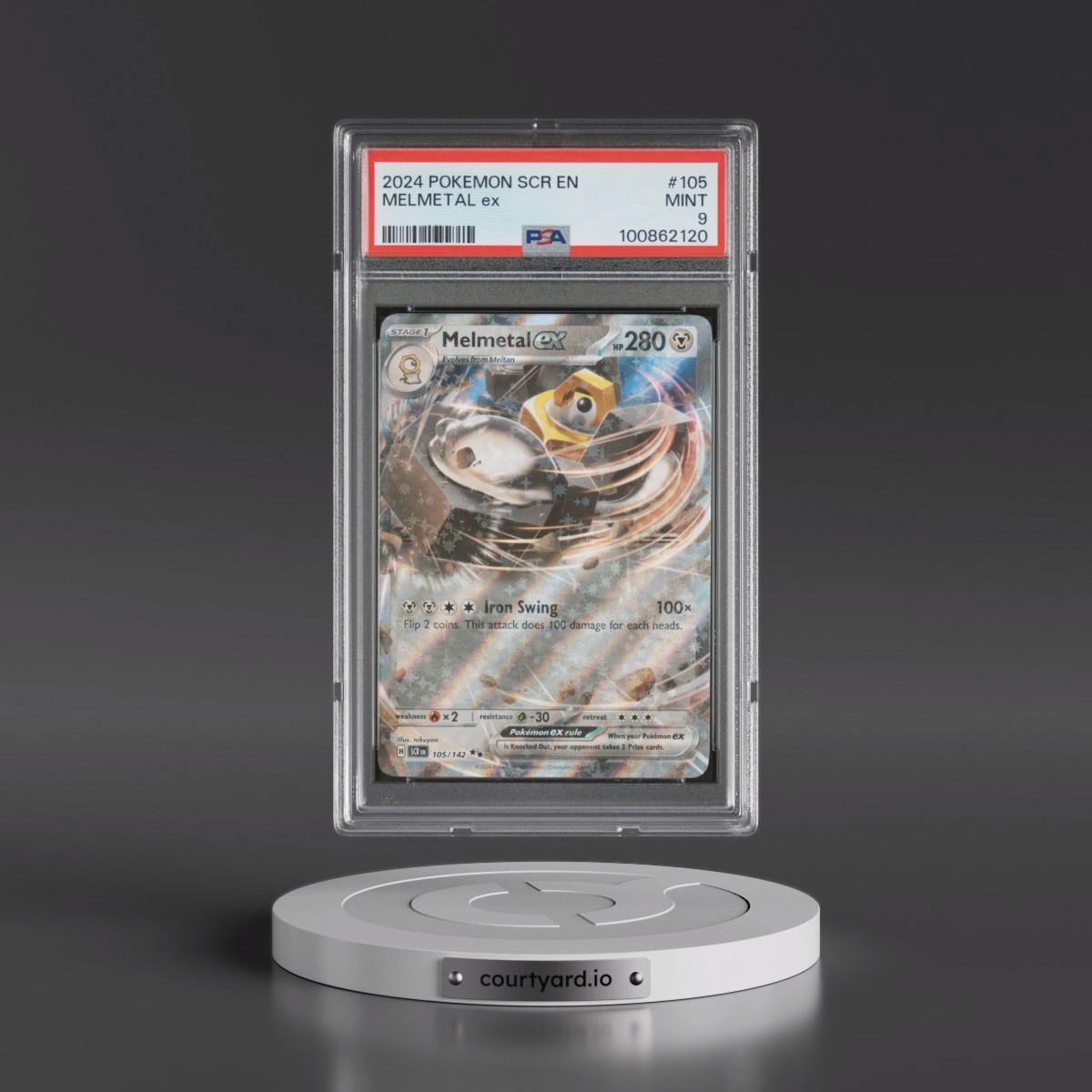2024 Pokémon Scr EN-Stellar Crown #105 Melmetal EX - Holo (PSA 9 MINT)