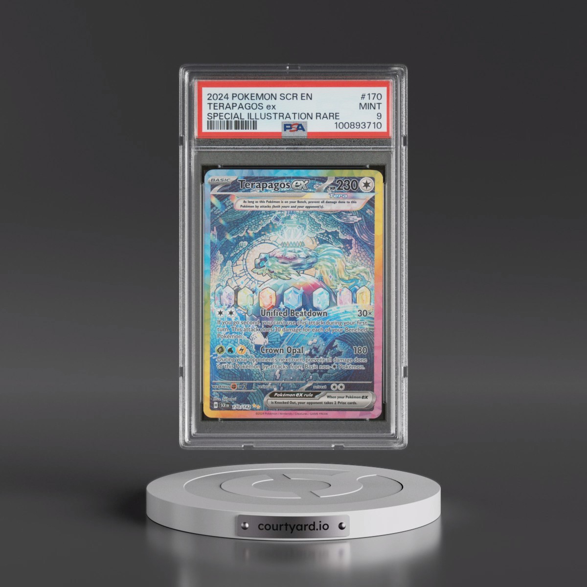 2024 Pokémon Scr EN-Stellar Crown #170 Terapagos EX - Holo Special Illustration Rare (PSA 9 MINT)