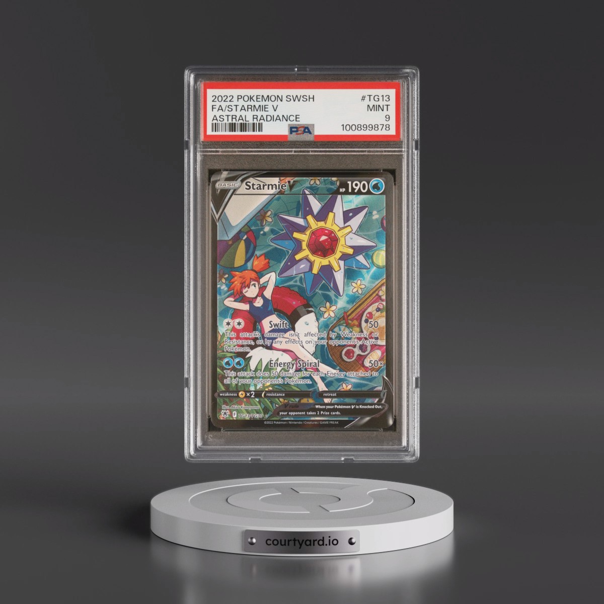 2022 Pokémon Sword & Shield Astral Radiance #TG13 Starmie V - Holo Full Art (PSA 9 MINT)