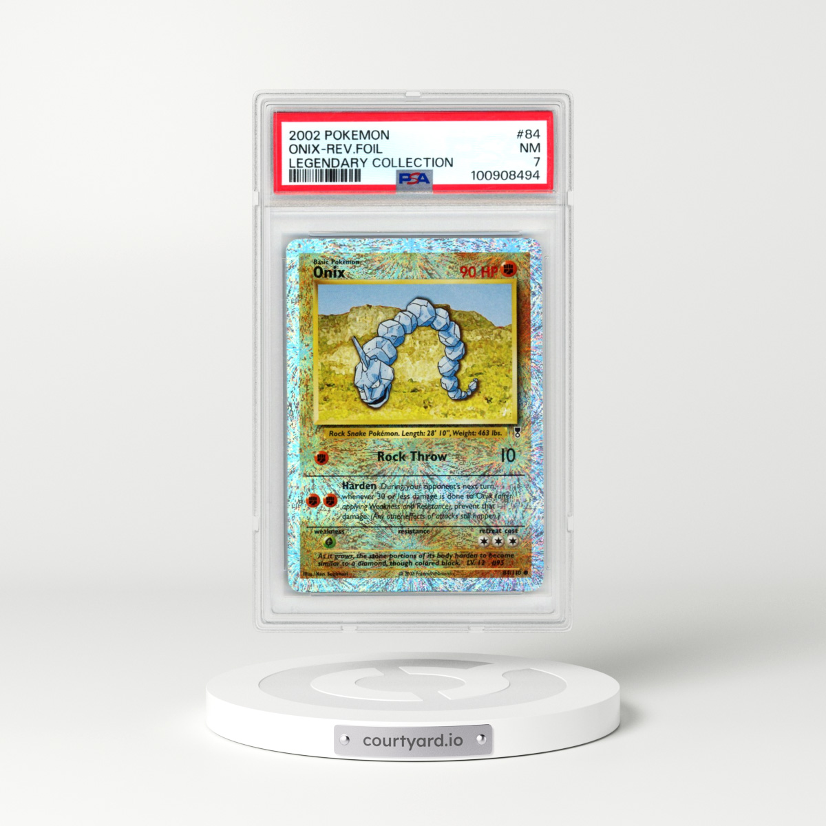 2002 Pokémon Legendary Collection #84 Onix - Reverse Foil (PSA 7 NM)