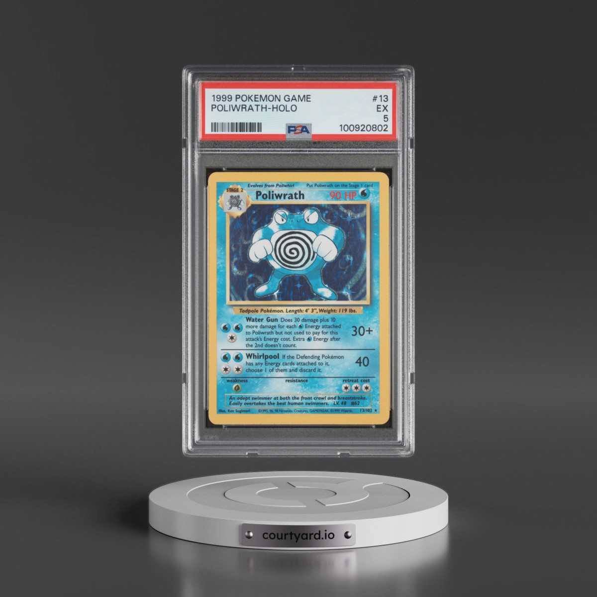 1999 Pokémon Game #13 Poliwrath - Holo (PSA 5 EX)
