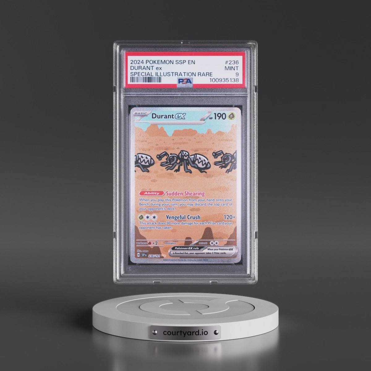 2024 Pokémon Ssp EN-Surging Sparks #236 Durant EX - Holo Special Illustration Rare (PSA 9 MINT)