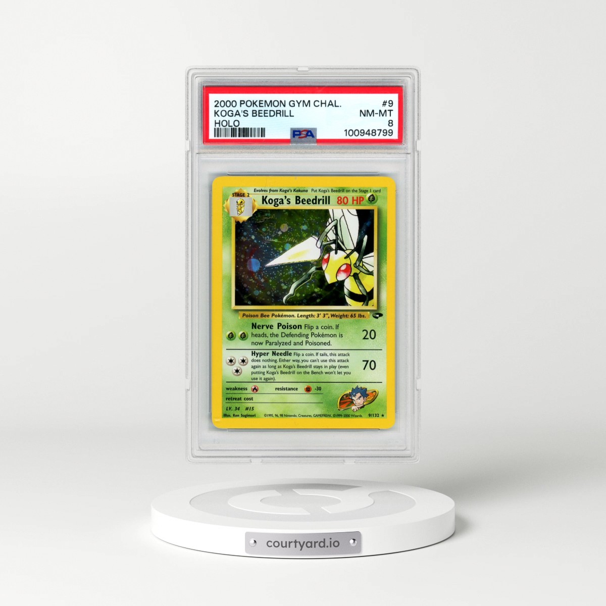 2000 Pokémon Gym Challenge #9 Koga's Beedrill - Holo (PSA 8 NM-MT)