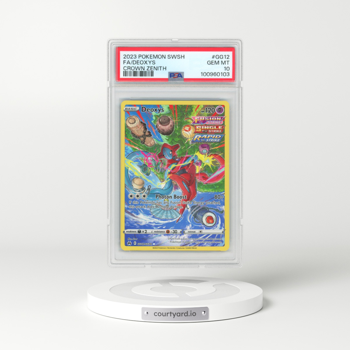 2023 Pokémon Sword and Shield Crown Zenith #GG12 Deoxys - Full Art (PSA 10 GEM MINT)
