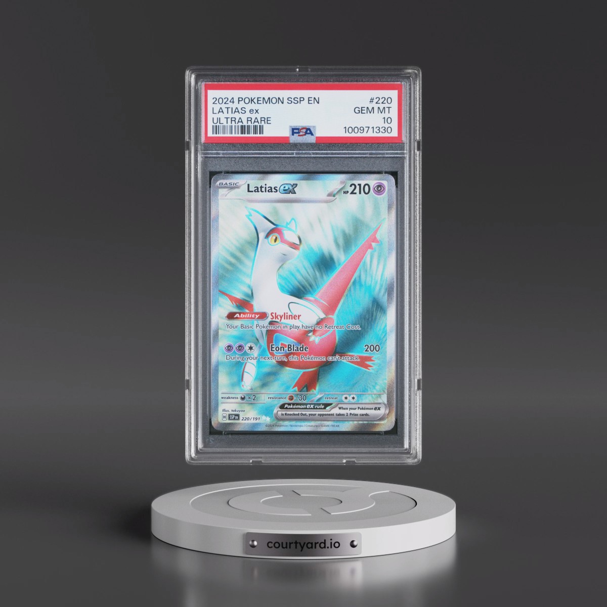 2024 Pokémon Ssp EN-Surging Sparks #220 Latias EX - Holo Ultra Rare (PSA 10 GEM MINT)